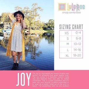 Lularoe Joy Vest Size Chart